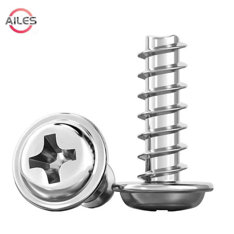 

PWB 304 Stainless Steel Pan Head Cross Recessed with Washe Gasket Flat Tail Self Tapping Screws M1.7 M2 M2.3 M2.6 M3 M3.5 M4 M5