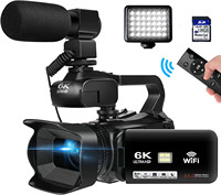 HD WIFI 6K Digital Camera 4.0 Touch Screen Video 270 Degree Rotation Night Vision 18X Digital Zoom