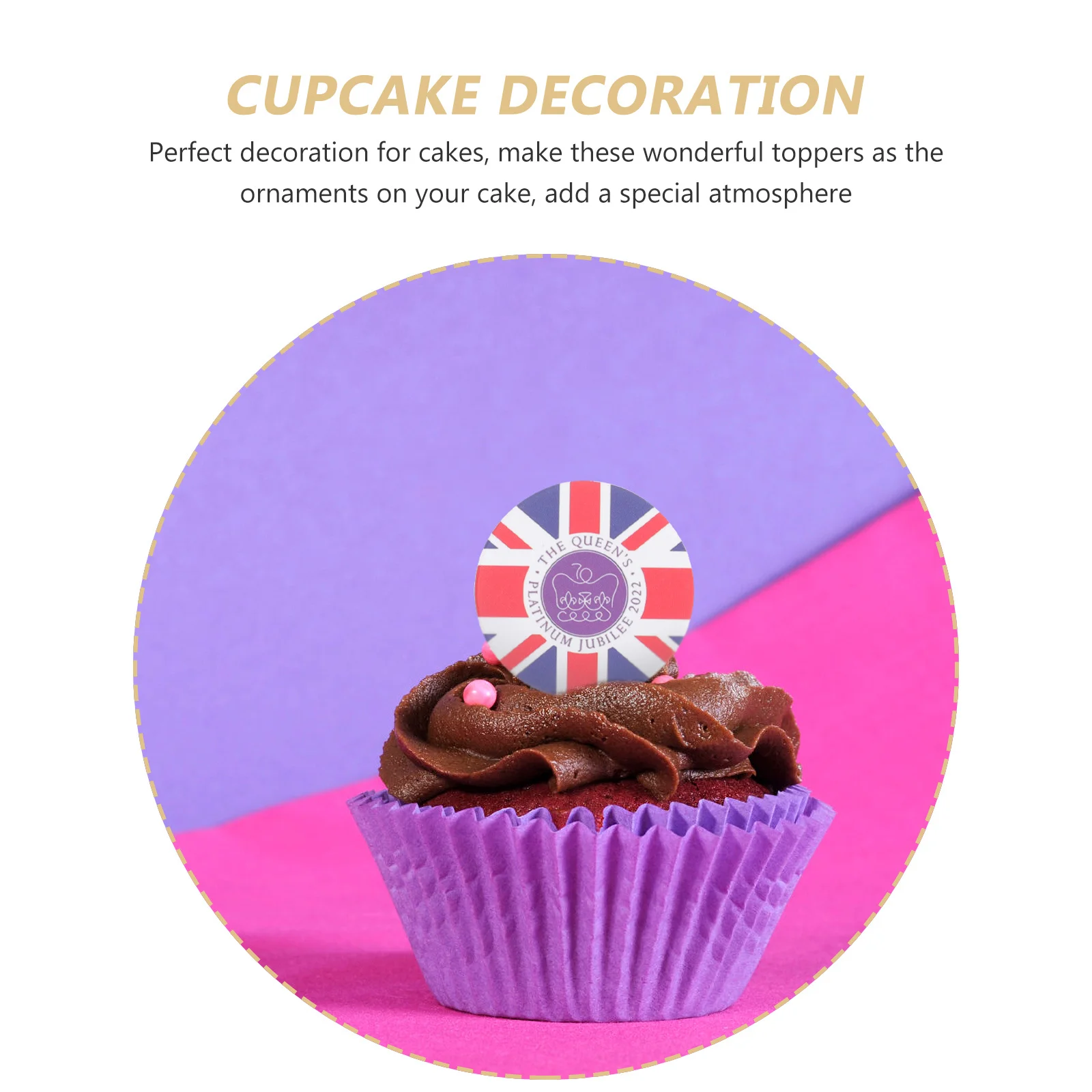 24 peças palhetas de bolo com bandeira do reino unido, decoração de festa, adornos de bolo, acessórios criativos de sobremesa, palhetas de cupcake