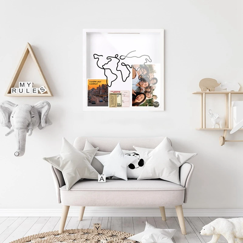 Adventure Archive Box Travel Shadow Box Ticket Shadow Box mit Schlitz, Memory Boxes für Andenken-B