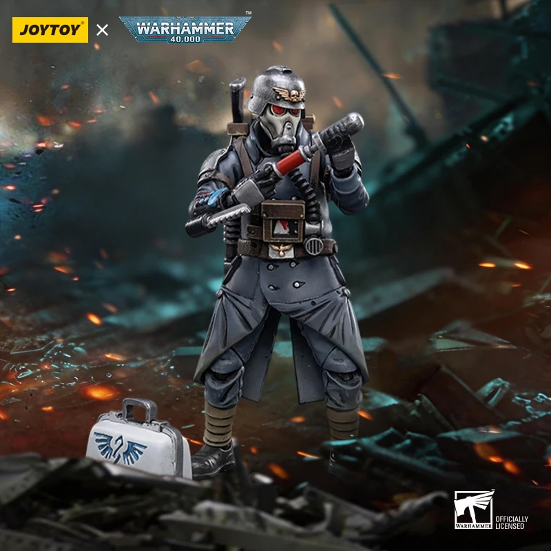 JOYTOY Warhammer 40K action figure 1/18 Astra Militarum Death Korps of Krieg Veteran Squad Guardsman Medic figures Toys view 2