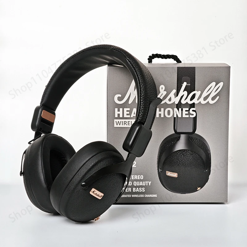 MARSHALL BT12 Wireless Headphones, Active Noise Cancellation, Hi-Fi Audio, Comfort Fit, waterproof Bluetooth Retro Music Headset