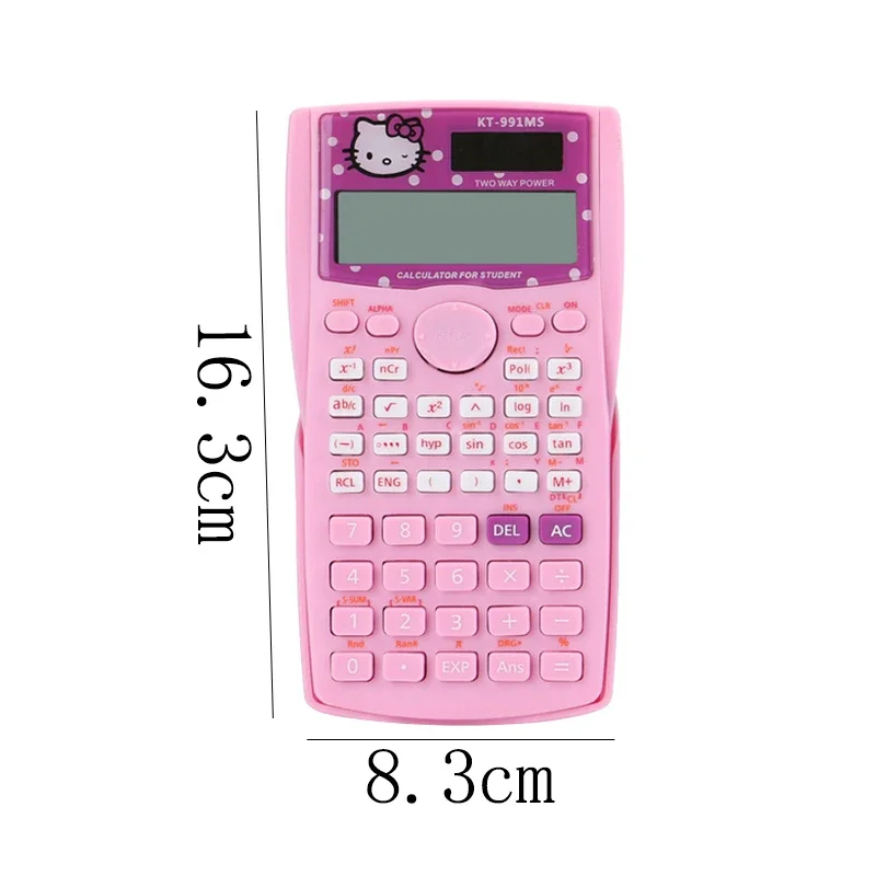 Sanrio Hello Kitty Scientific Calculator Solar Solar Dual Power Supply Calculator For Student Mathematics Dedicated Calculator