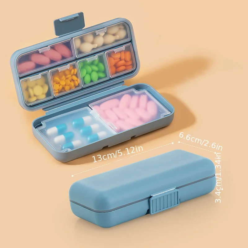 1pc Portable Sealed Pill Storage Box Compartment Portable Mini Pill Box Travel Pill Case Medicine Container