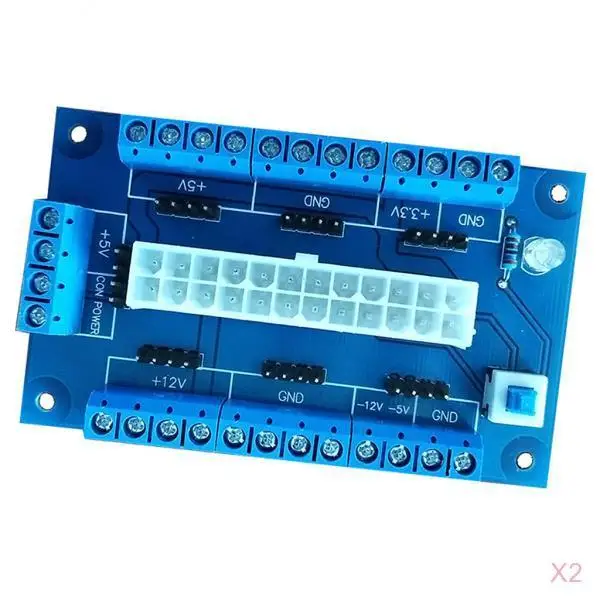 24 Pin ATX Power Module Blue Plastic Breakout Board Electronics Supply for Custom PC Build