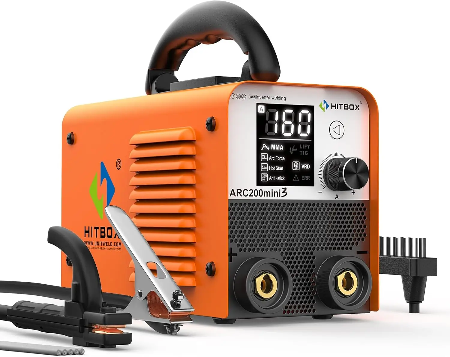 

110V Digital Display 200A Stick Welder with 60% Duty Cycle, ARC Lift TIG, LCD IGBT Inverter Portable MMA Machine