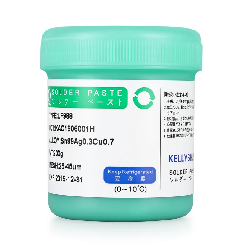 KELLYSHUN Lead-free Syringe Solder Paste - Low/High Temperature  Soldering Paste for SMD, BGA, PCB, LED, iPhone Repair - 200g