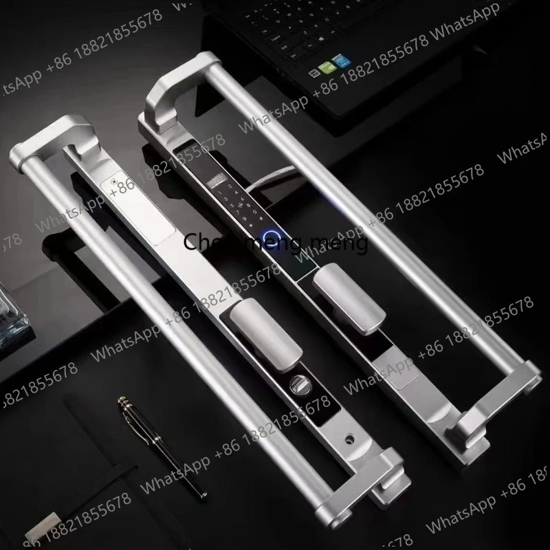 Aviation aluminum alloy door smart fingerprint password lock, waterproof glass door big handle smart lock