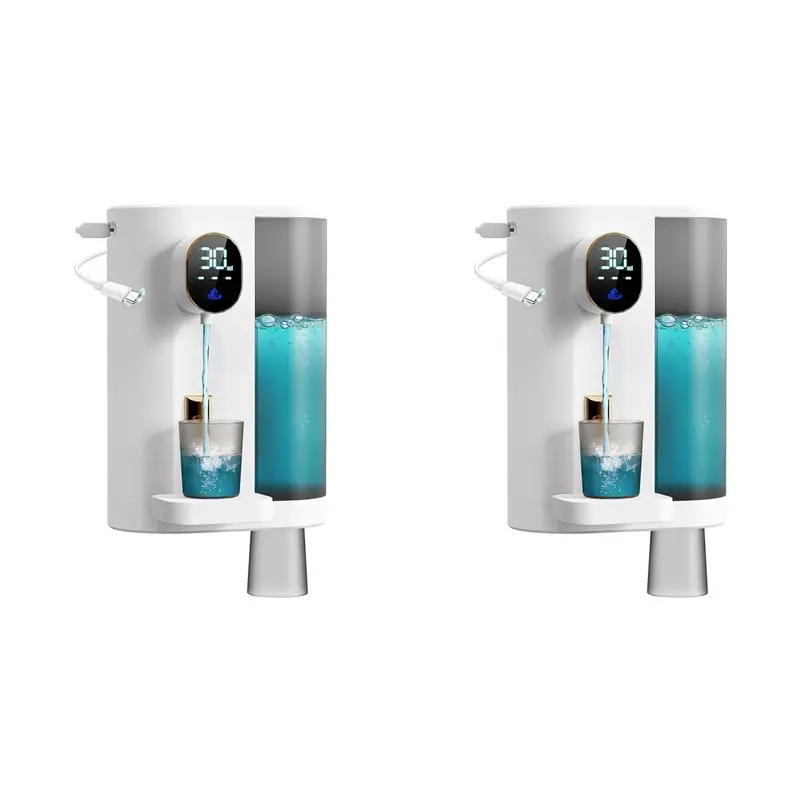

A01F-2X Automatic Mouthwash Dispenser For Bathroom With 4 Cups 4 Levels And LED Screen Electric Smart Mouthwash Dispenser