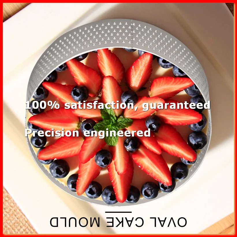 Juego de 5 Moldes Circulares de Acero Inoxidable para Tartas, Postres Franceses, Mousse, Tartas de Frutas, Quiche, Pasteles y Queso - A73M