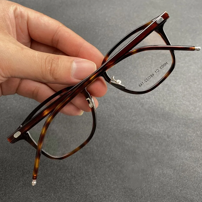 Japanese 8g Retro Square Frame Tortoise Glasses Frame Men Handmade Acetate Myopia Eyeglasses Photochromic Eyewear Rectangle 2026