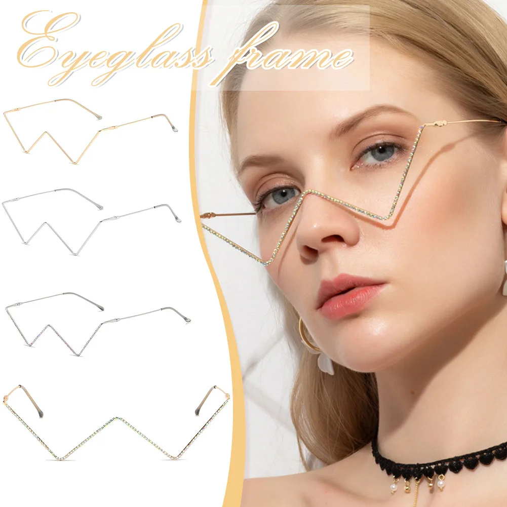 No Lens V Shape Glasses Frame Light-Weight for Walking, Shopping, Traveling
