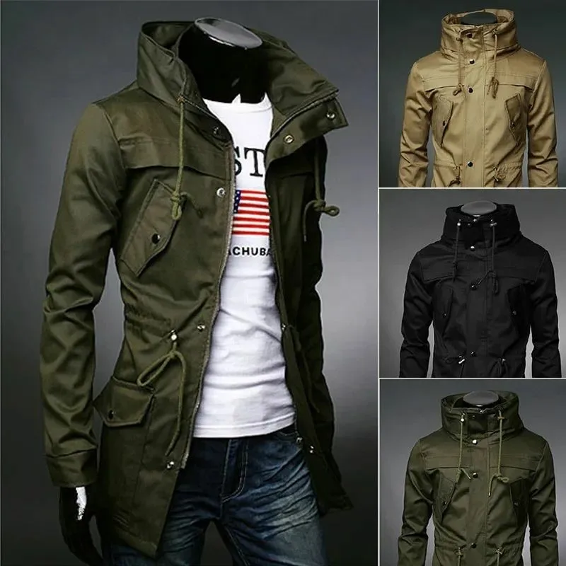 

ex Casual Long Slim Cape Coat High Length Outerwear V-Ne Long Sve Jaet for Men And Women All Seasons