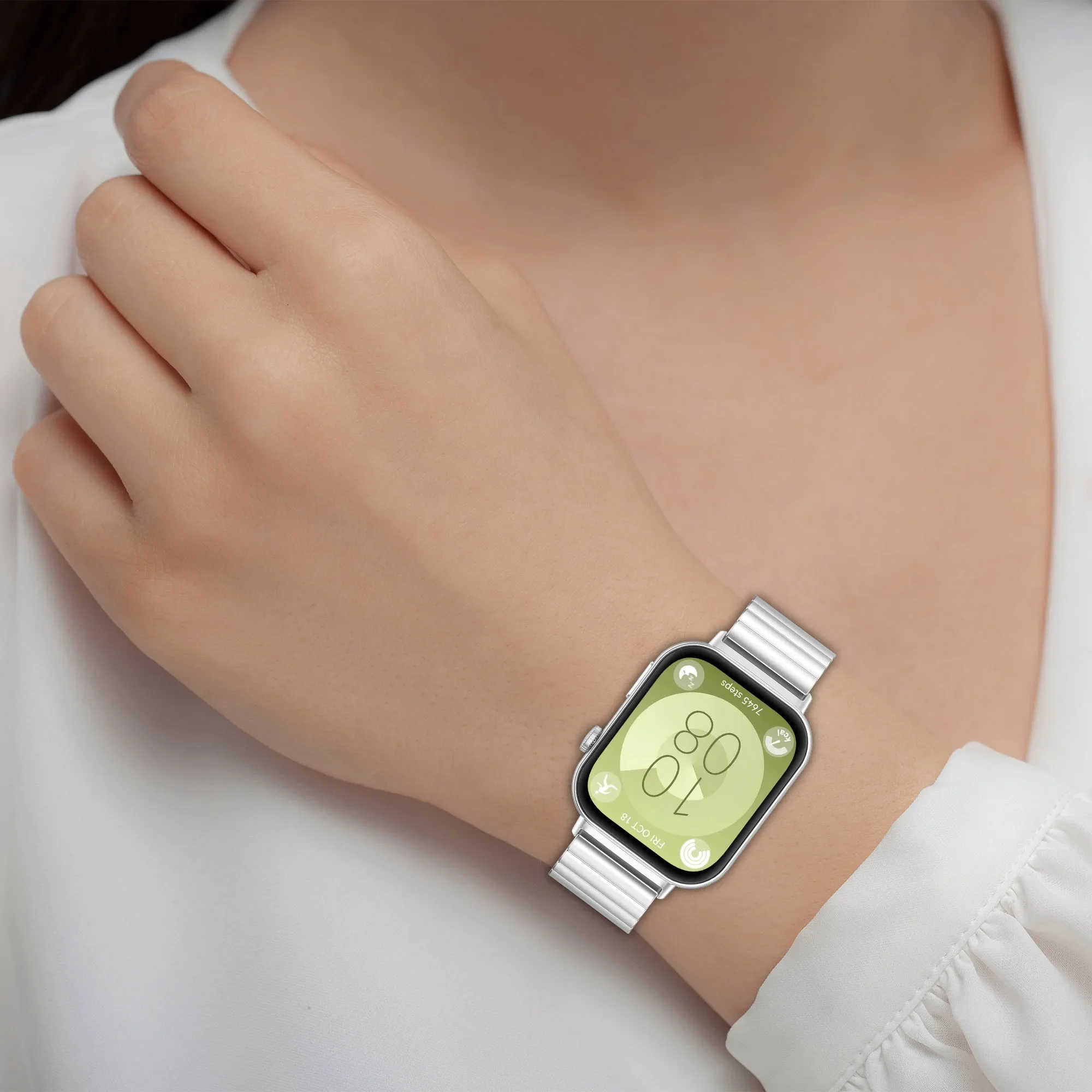 أربطة من الفولاذ المقاوم للصدأ لساعة Huawei Watch Fit 3 حزام 20 ملم ملحقات الساعة الذكية سوار كوريا معدني لساعة Huawei Watch fit3