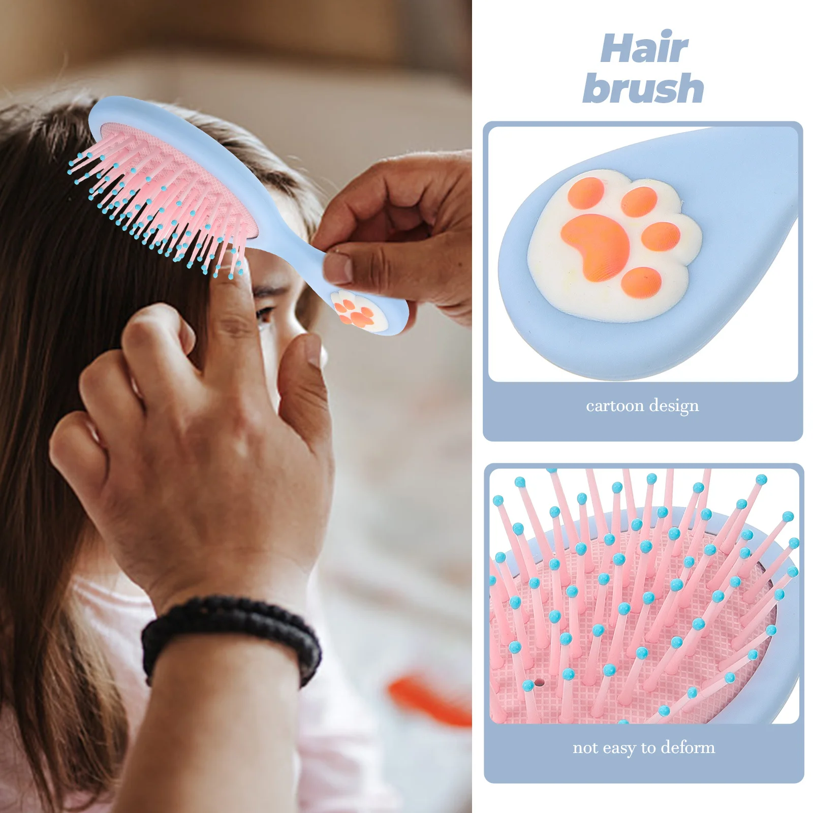 

Detangling Balloon Brush for Curly Hair Small Portable Hair Brush with Soft Bristles Gentle on Scalp Ideal for Travel Home Wet