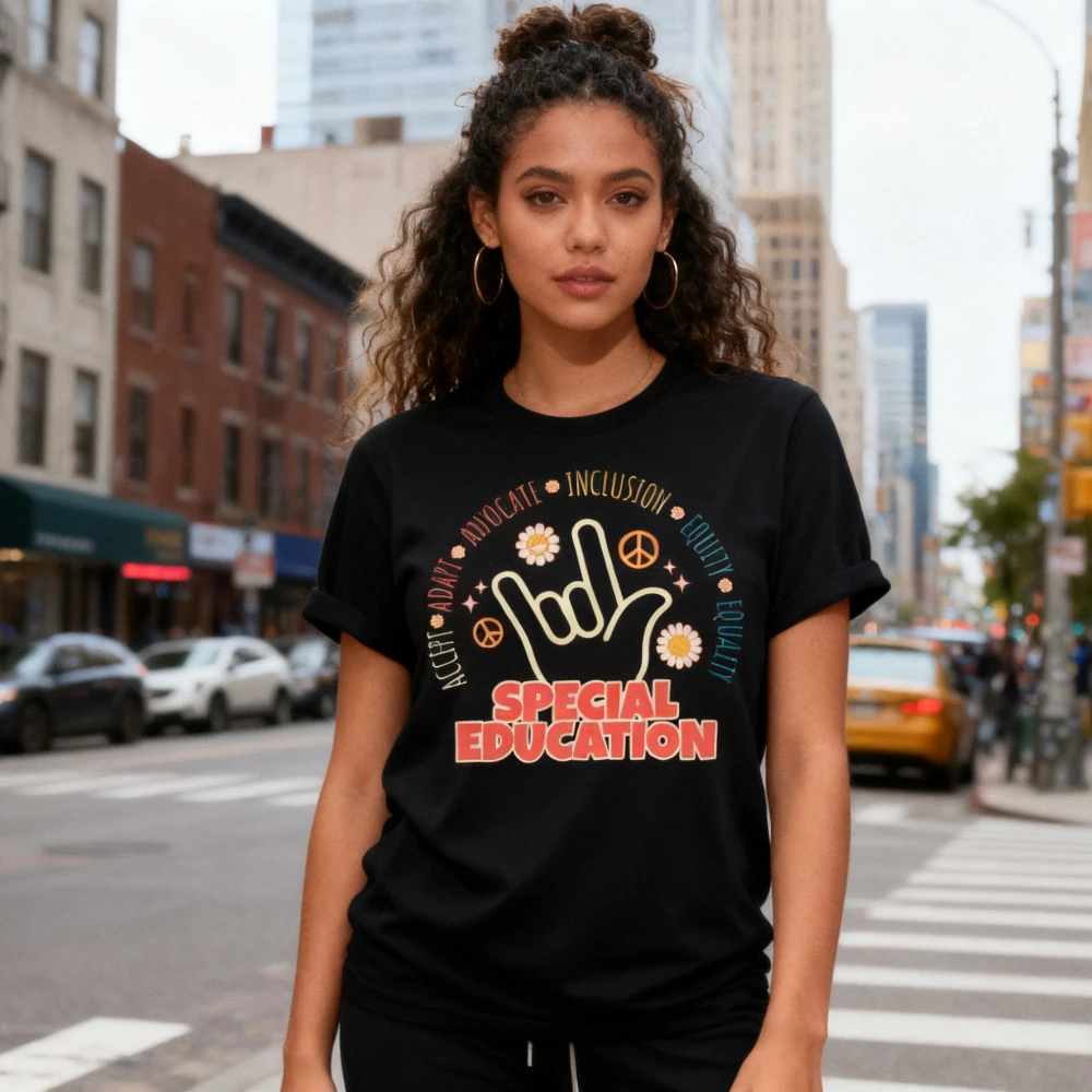 

Autism Awareness Shirt Women Special Education Teacher T-shirt Inspirational Graphic Tee Fashion Crewneck Women Casual Tops