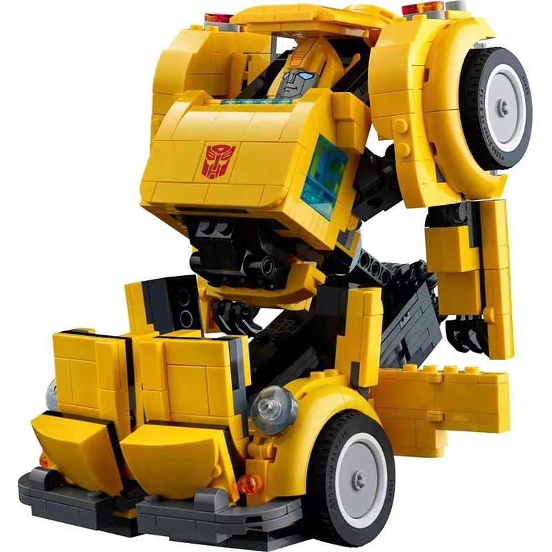 2024 New 10338 Yellow Transformation Robot Trucks Car Building Blocks Assemble Bricks Toy for Kids Boys Christmas Gifts