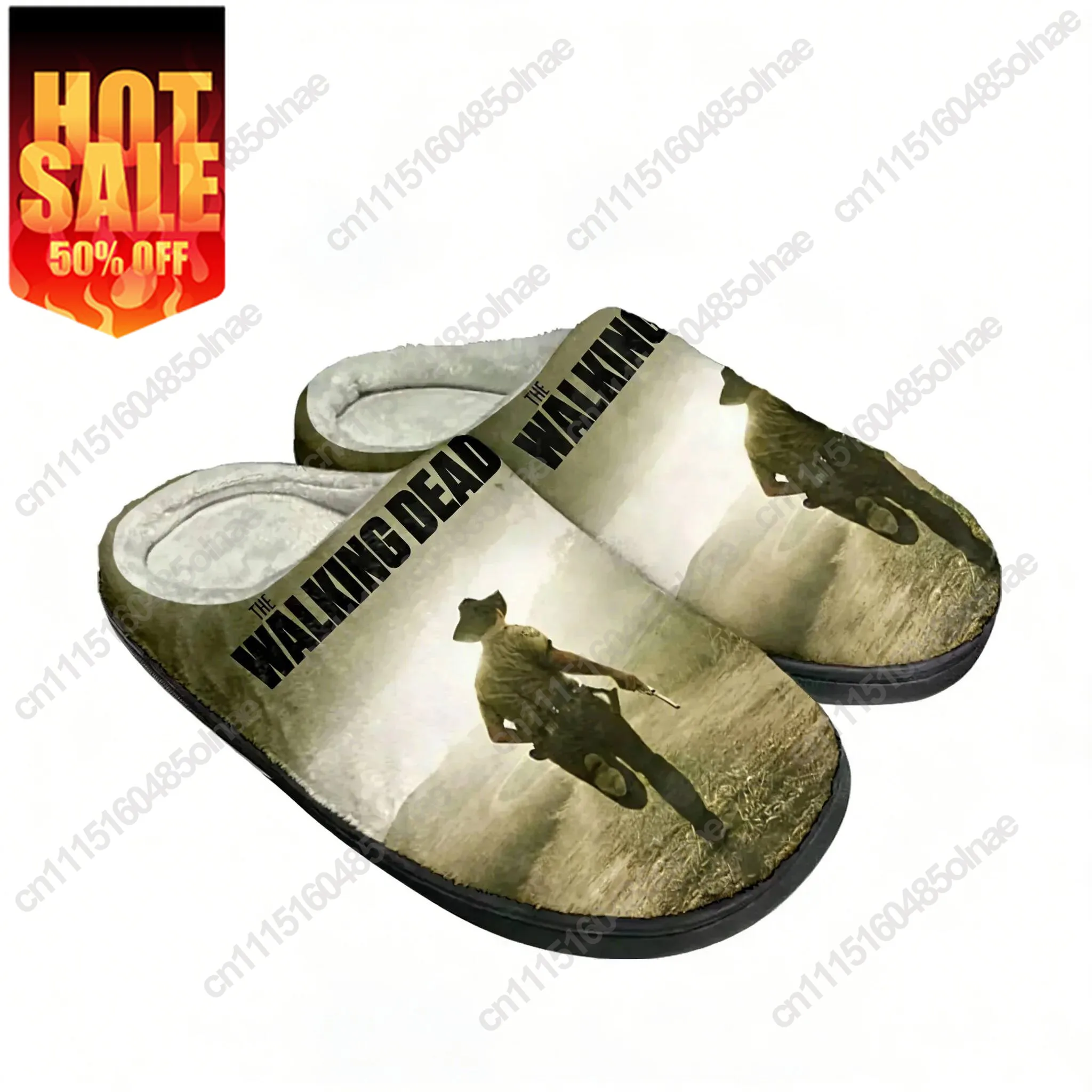 The Walking Dead Horror Home Cotton Slippers Plush Bedroom Mens Womens Casual Keep Warm Shoes Thermal Slipper Customized Shoe
