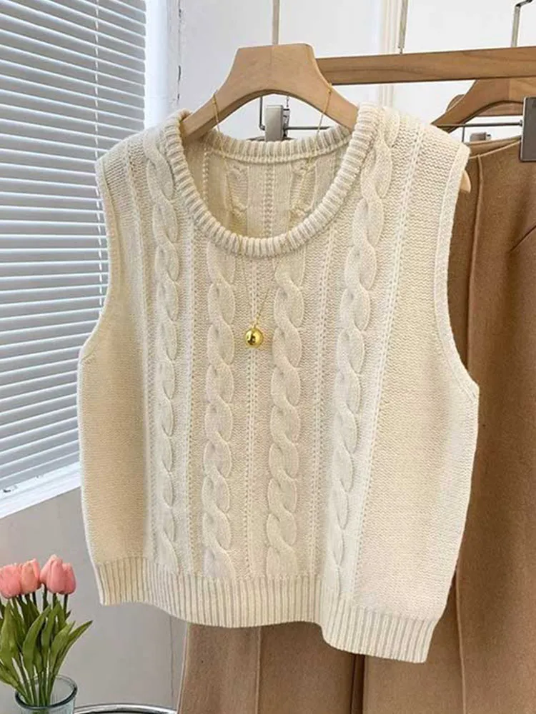 

Модный однотонный вязаный свитер Design Sense Top, круглый жилет Ne Overhead Svel, твист-дизайн, слойный, неиспускаемый, тонкий...