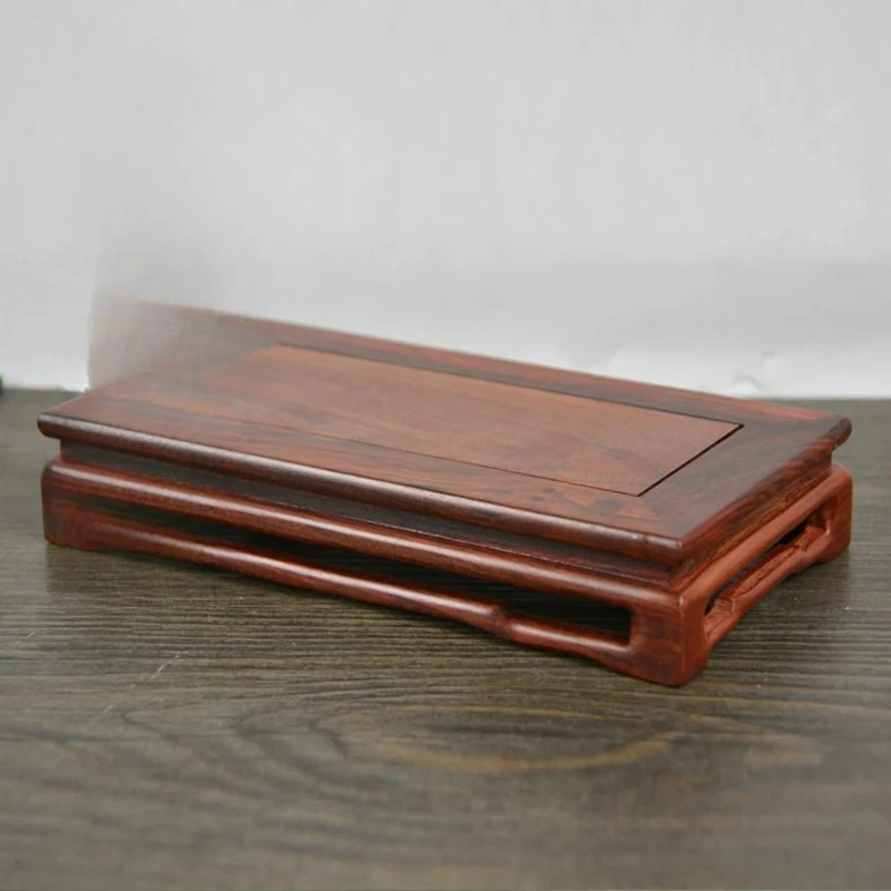 

Red Wood Rectangular Pedestal Stone Vases Bonsai Disply Tray Min Dynasty Type Furnishing Articles Of Buddha Base