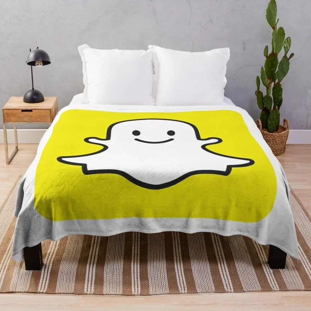 Snap Chat Smile Face Accessories. Throw Blanket Soft Plush Plaid Moving Blankets Sofas Of Decoration cosplay anime Blankets