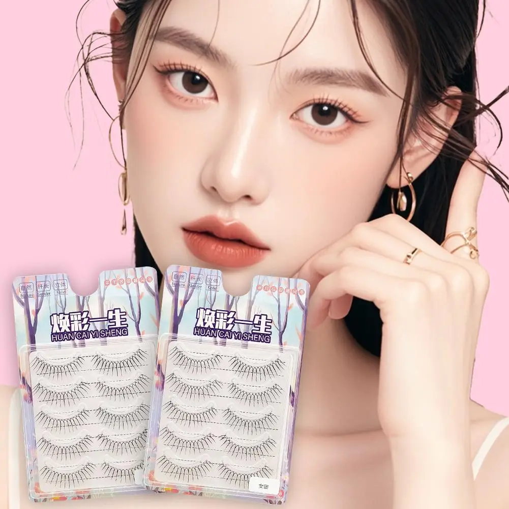 Koreanische Falsche Wimpern Mädchen Gruppe U-förmigen Klar Und Anfänger Wimpern Make-Up Manga Pseudo Natürliche Oberen Volle Täglichen Fee w6Q4