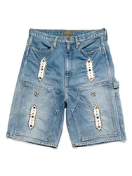 KAPITAL Non Hirata Hohiro Cotton Beading Denim Men's Shorts Loose Relaxed Short Pants Women Casual Jean