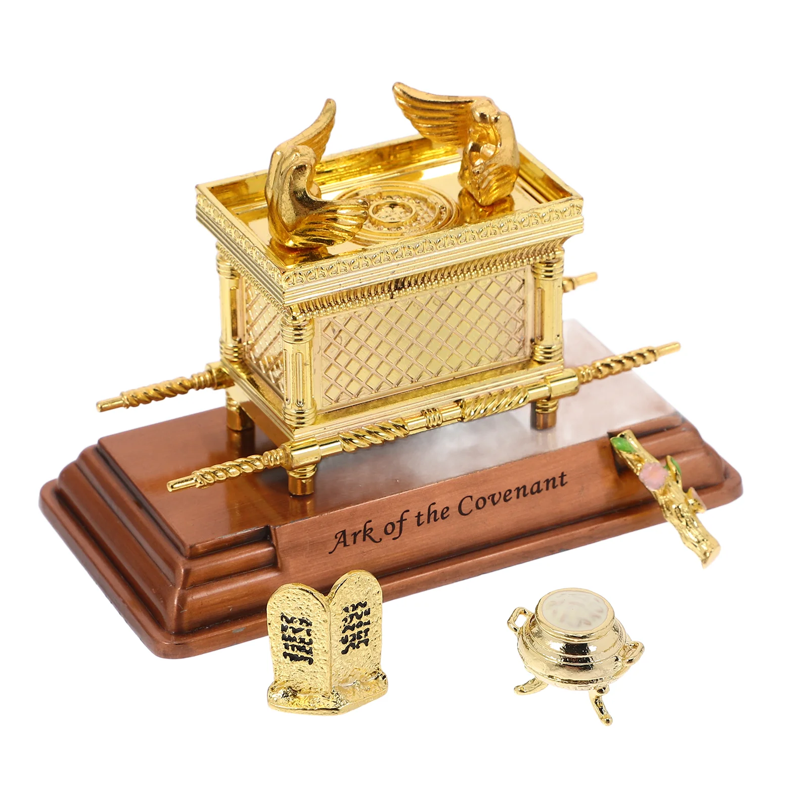 1 set Covenant Ark Statue Trinket Box Religious Figurine Sculpture Faith Based ornament Biblical Artifact Miniature Home decor
