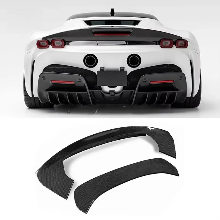 Car Accessories Car Parts for Ferrari SF90 M Style Dry Carbon Fiber Rear Spoiler OEM Body Wing 100% Fit 2019-2022