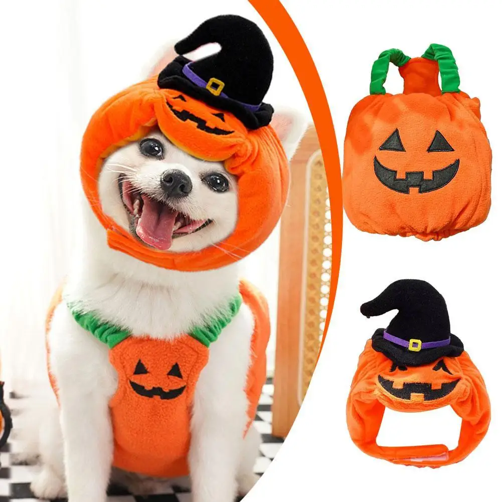 Halloween Hond Kostuum Outfit Halloween Kerst Hond Jas Voor Puppy Kat Kleding Pompoen Schattige Kat Hond Hoed Huisdier Cosplay Geschenken