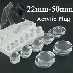 1pair Big Size 22mm-50mm Acrylic Solid Transparent Ear Plug Gauge Piercing Clear Ear Tunnel Ear Expander