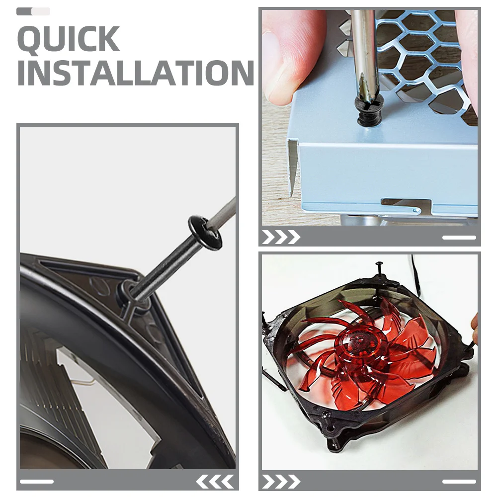 

50pcs Cooling Black Computer Case Long Kit For Pc Fan Computer Fan Mounting Screws Mounting Replacement Steel Screws