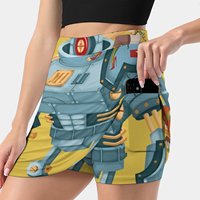 Bot Girls Women Sports Skirt Tennis Golf Dance Fitness Running Yoga Skirts Bot Girls Robot Mechanic Up Pinup Battle Bot