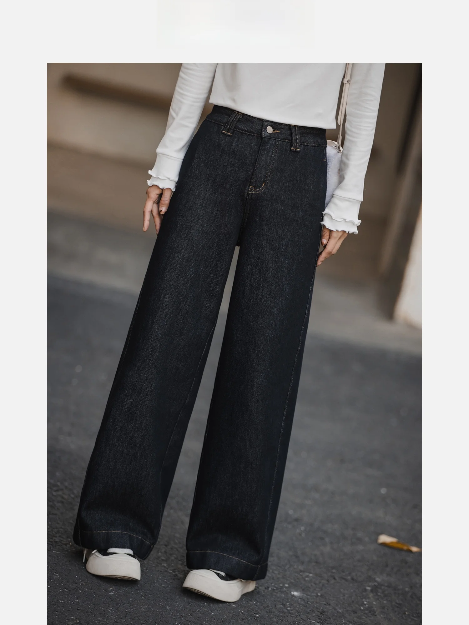 

Ретро джинсы с широкими штанинами для женщин, маленький размер, весенняя новинка, универсальные джинсовые брюки с высокой талией, на пуговицах, повседневные