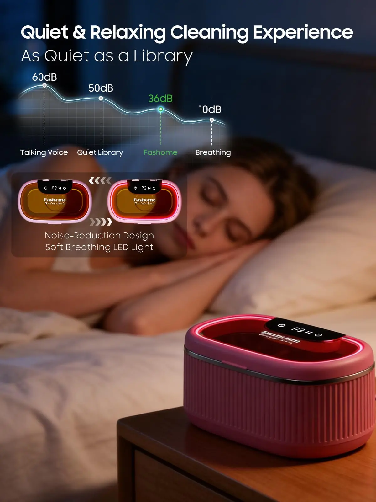 

45KHz Ultrasonic Cleaning Machine Soundwave Technology Deep Cleaning Appliance for Glasses Dentures Jewelry Makeup Brushes