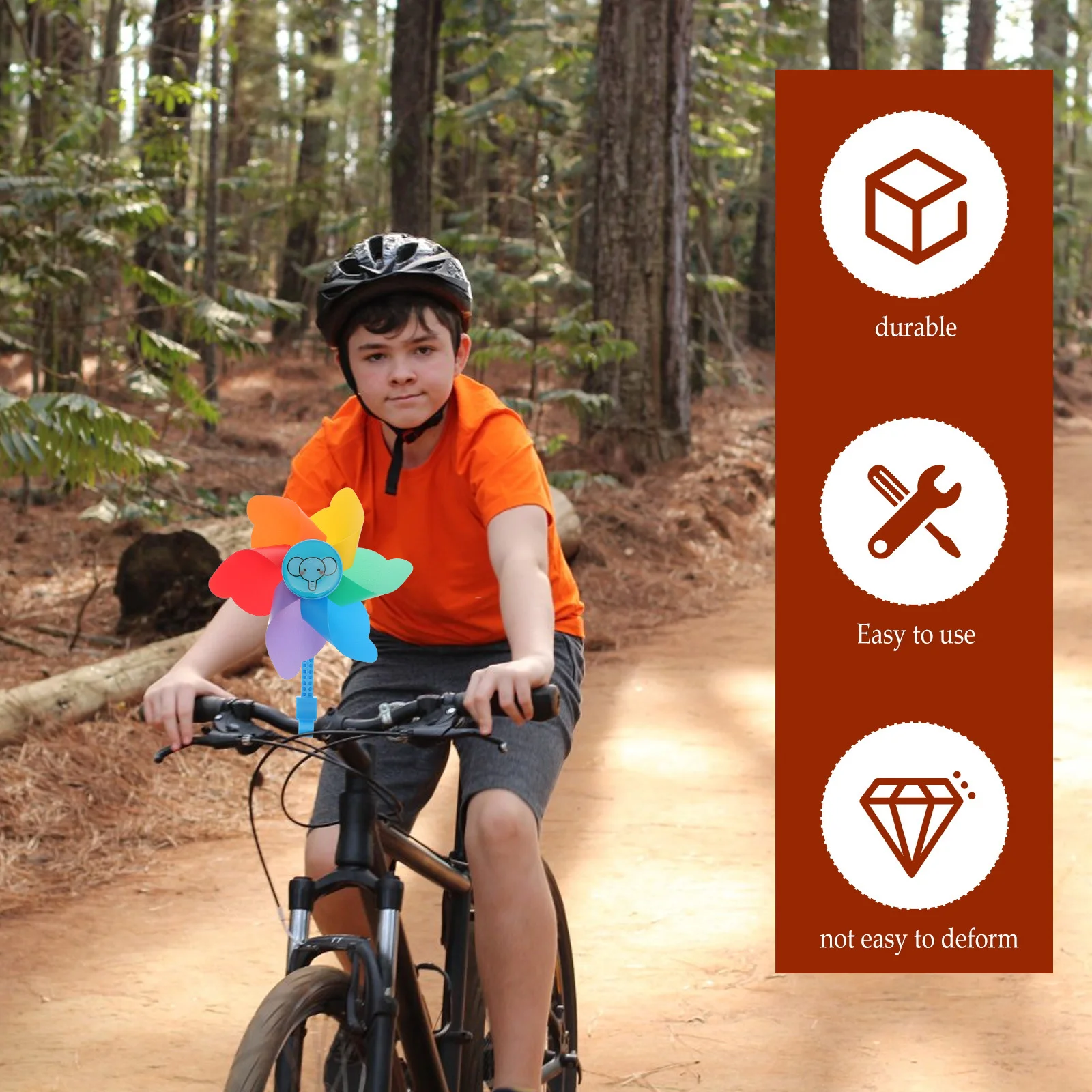 2 stuks kleurrijke windmolen premium plastic wind voor fietsstuur decor - regenboogwiel spin art buitentuin