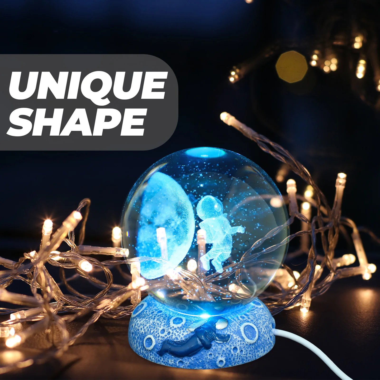 

Crystal Ball Lamp USB Powered LED Colorful Crystal Ball Night Light Creative Home Decor Kids Bedroom Gift Cool Lamp