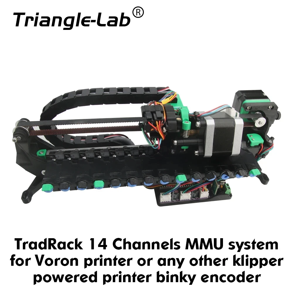 

C Trianglelab TradRack 14-канальная система MMU для принтера Voron или любого другого датчика binky с питанием от klipper