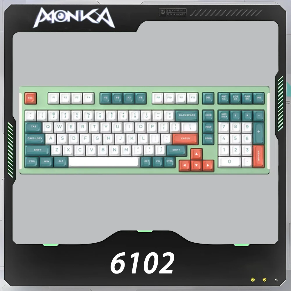 

Механическая клавиатура Monka 6102 из алюминиевого сплава, динамическая RGB клавиатура с горячей заменой, прокладка для игровой клавиатуры с низкой задержкой, ПК Аксессуары для геймеров Office
