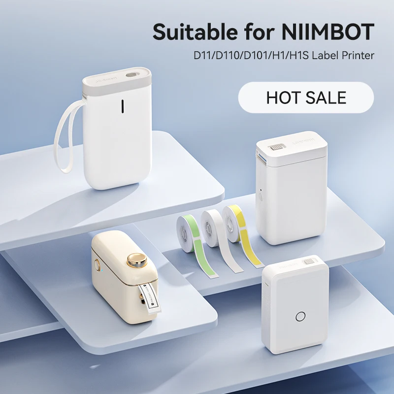 Niimbot-papel para impresora de etiquetas D110/D11/D101/H1S, autoadhesivo antiaceite, resistente a los arañazos, pegatinas de nombre