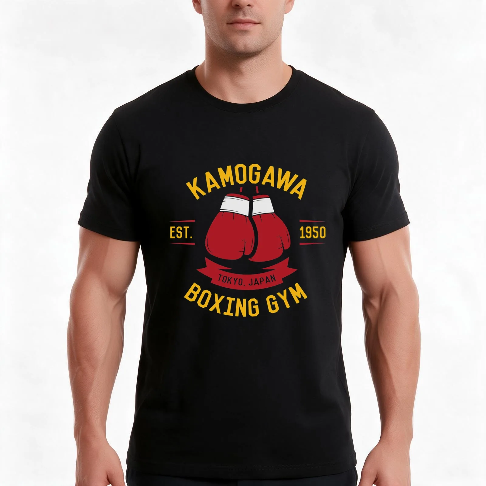 Kamogawa Boxing Gloves Shirt - Vintage Design T-Shirt, Summer Casual Cotton Tee, Oversized Streetwear Tops, Unisex Men Women