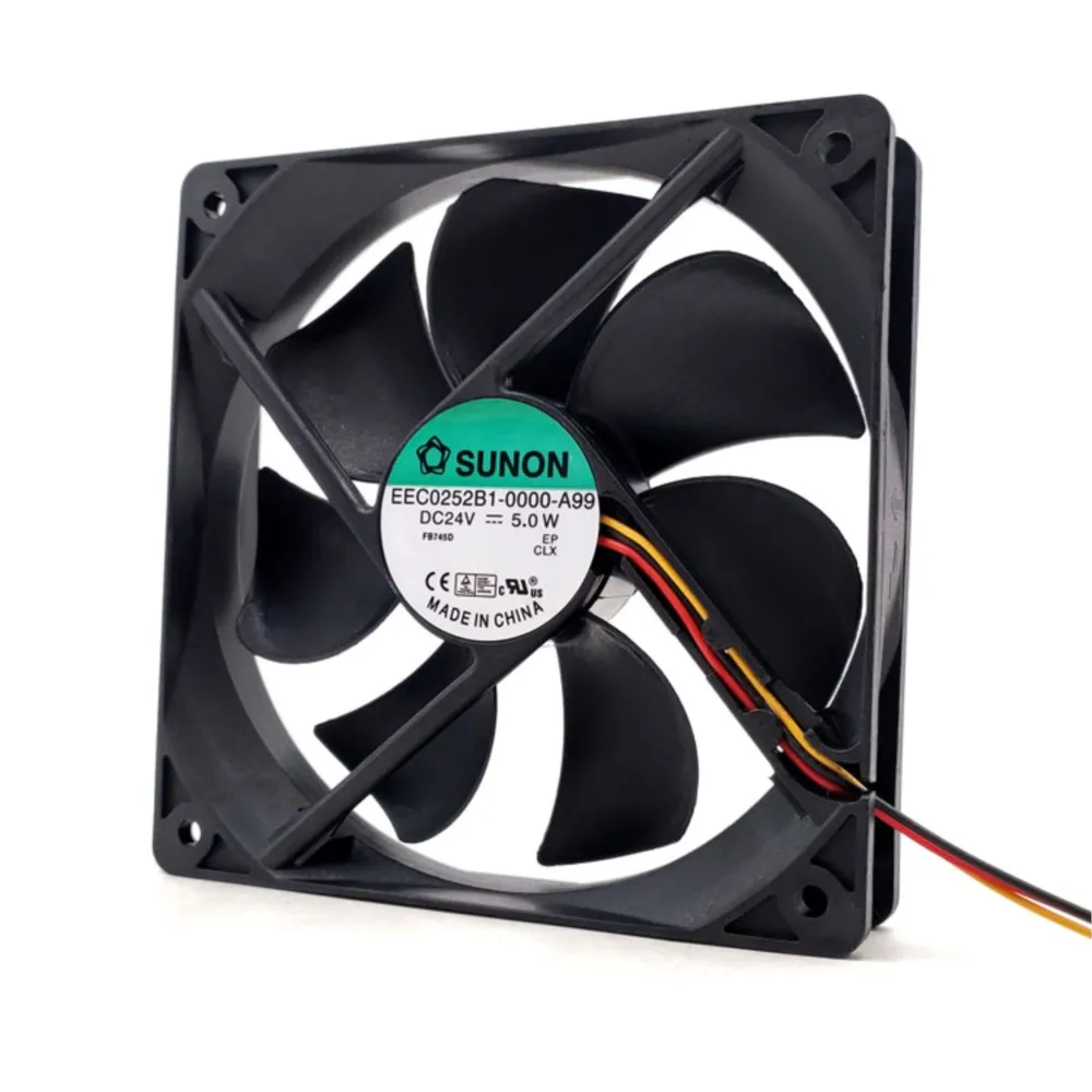 for SUNON EEC0252B1-0000-A99 120mm 12025 24V 5W Cooling Fan - High Performance for Converter Cooling, Reliable Airflow