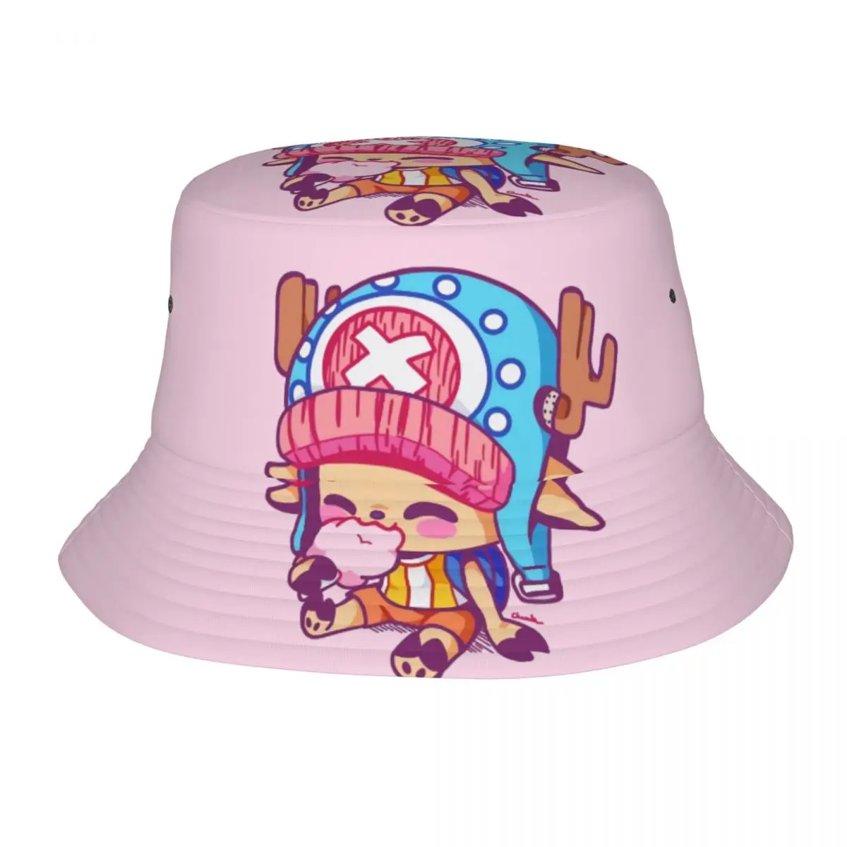 Cute Tony Tony Chopper Bucket Hat Beach Hatwear Accessories One Piece Anime Fishing Caps for Hiking Unisex Bob Packable