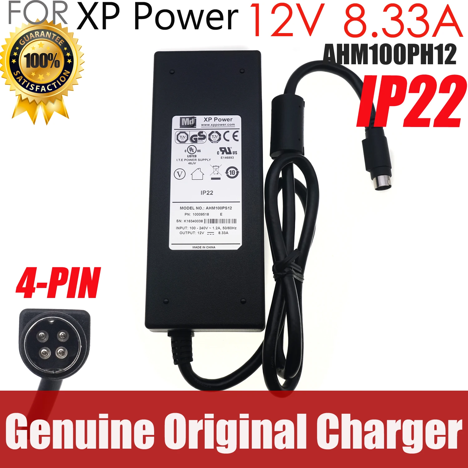 

4-Pin 12V 8.33A 100W AC Adapter Charger For PGB EA11011D-120 EA11001E-120 EA Synology DiskStation DS918+ DS916+ Power Supply