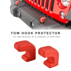 2Pack For Jeep Wrangler JK JL Gladiator JT 2007-2023+ Front Bumper Tow Hook Covers Towball Hook Protector Car Accessories