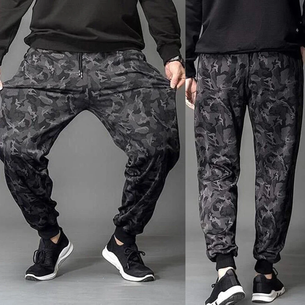 Homens longos casuais esportes sem costura hombre calças ginásio fino ajuste respirável camo jogger ginásio lounge sweatpants roupas masculinas