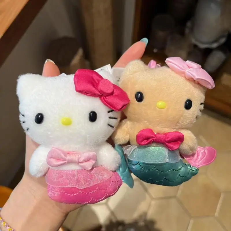 

Kawaii Sanrio Hello Kitty Mermaid Keychain Black Tan Skin Design Anime Bag Car Beach Hanging Decoration Girls Women Fashion Gift