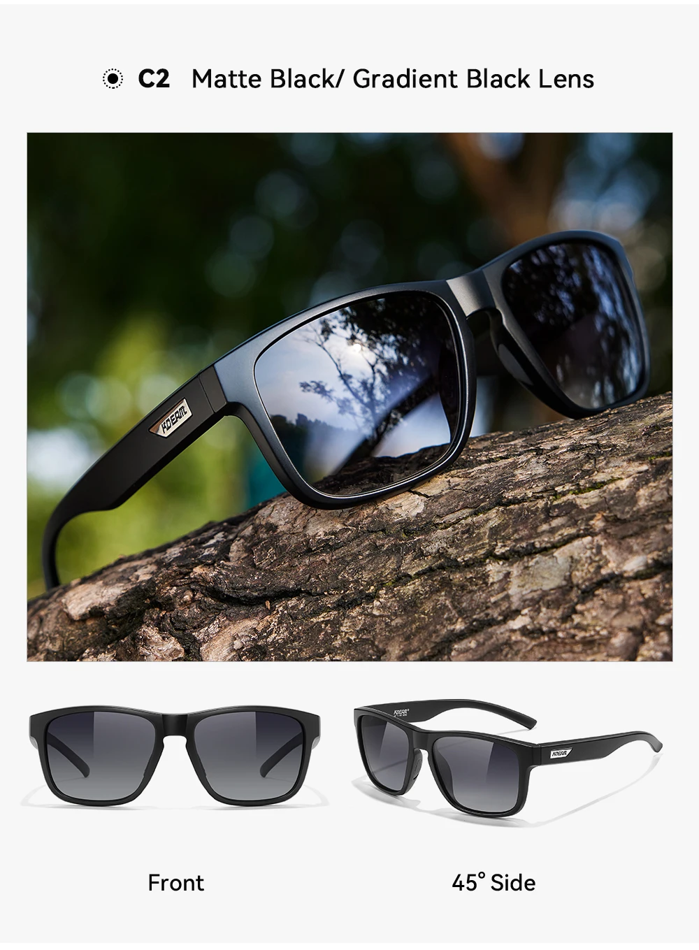 KDEAM XXL-Größe, polarisierte Sonnenbrille für Herren, Outdoor-Sportbrille, Gesamtbreite 155 mm, extra große Sonnenbrille – Detail 6