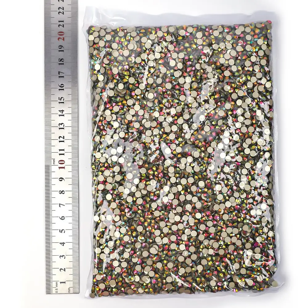 VC 8Big+8Small 14400Pcs Bulk Bag Colorful Top Quality Nail Art Rhinestone Decorations Glitter Diamond  Non Hotfix Rhinestones