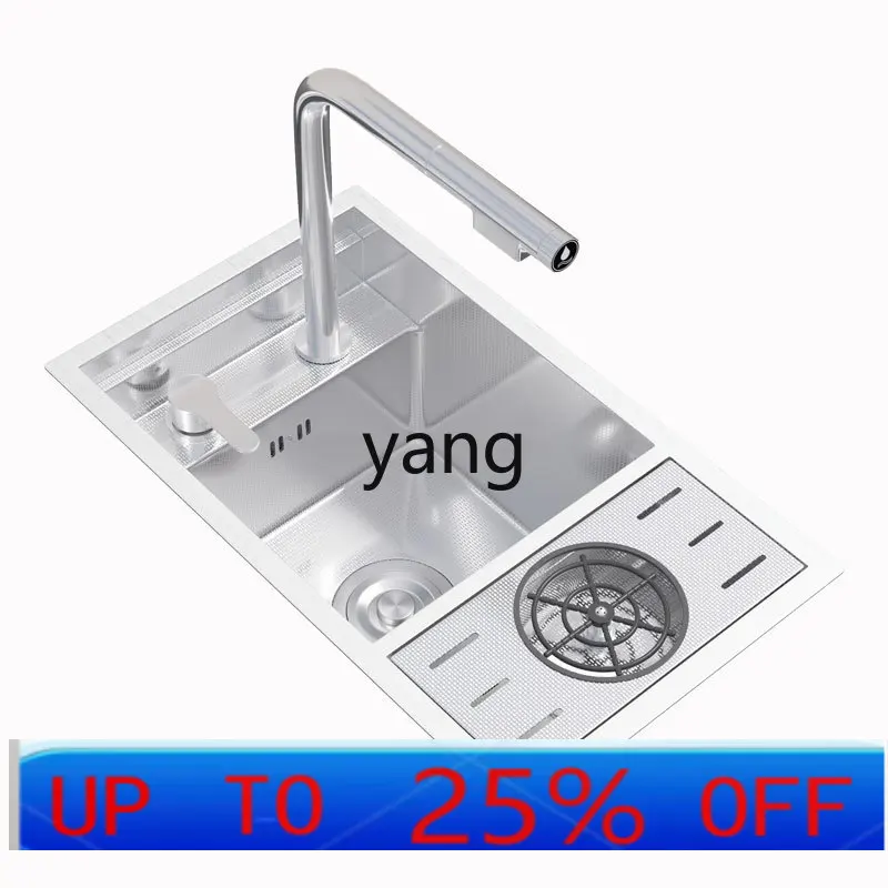 LMMStainless Steel Hidden Sink Embossed Small Single Slot Bar Counter Nakajima Tai Invisible Vegetable Washing Pool
